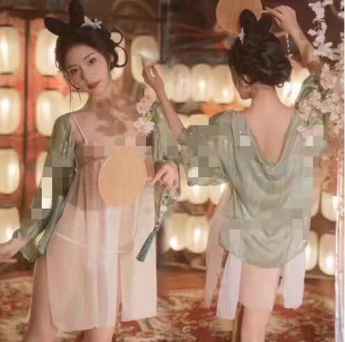 Sexy lingerie sexy Hanfu women's ancient style chest shirt dress flying sky exotic strap nightdress plus size