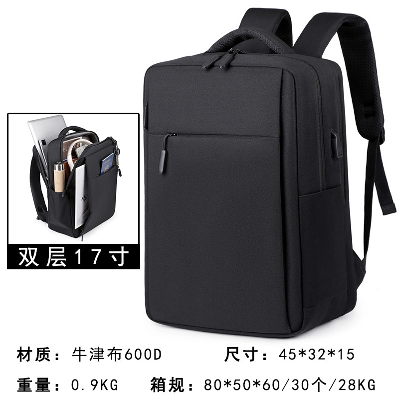 Mochila de nuevo estilo para hombre, bolso para ordenador de negocios de doble capa de gran capacidad, mochila de viaje al aire libre, mochila para mujer con impresión de logotipo