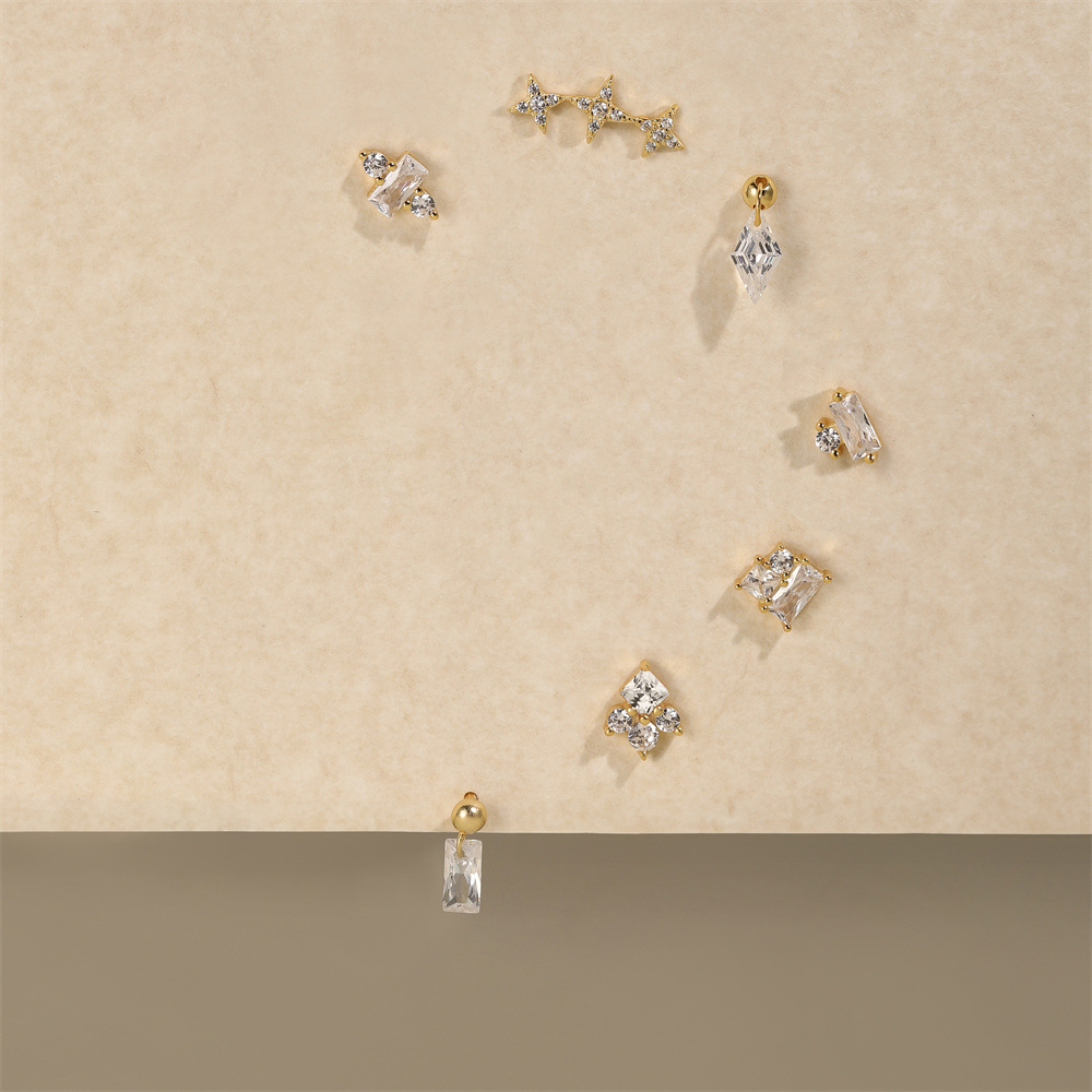 2g Weight straight barbell Piercing needle type Zircon Inlay Material Ear Studs Classification Ear Cartilage Rings & Studs Piercing Type 1 Piece Quantity Daily, Festival Occasion 925 Sterling Silver Material Geometric, Star Pattern All Seasons Season Unisex Gender Plating, Inlay Design Shiny, IG Style Style 1 Piece Ear Cartilage Rings & Studs IG Style Shiny Geometric Star 925 Sterling Silver Plating Inlay Zircon Ear Cartilage Rings & Studs 7