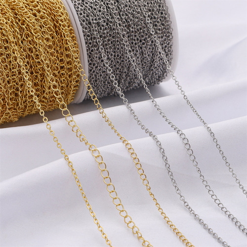 14K Gold-Plated Colorful Beaded Chain with Tassel O-Ring Chain Extender for DIY Necklace Bracelet Earring Material