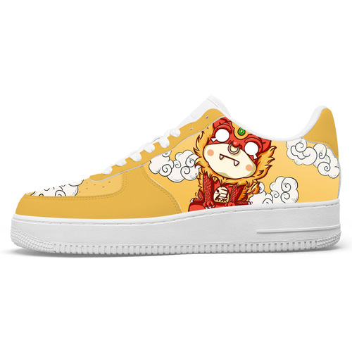 Customize a pair of men's cross-border sneakers, trendy casual chunky white shoes, starting with a pair of Air Force 1 in a national trend style.