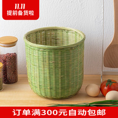 頭の層の竹の青の竹のかごの丸いまっすぐな桶は蜂のかごの竹を収めてかごを編みます。