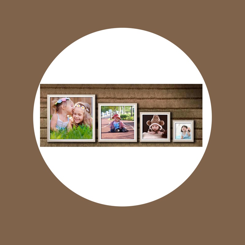New style four-grid wall-mounted photo frame children's wedding dress artistic personality modern creative four-combination square photo wall