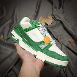 跨境莆田真皮驴家L L新款情侣潮牌板VV鞋 男女轻奢潮流休闲运动鞋