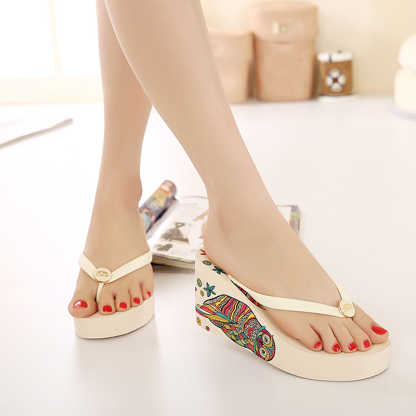 Wholesale New European And American DR Flip-Flops Thick-Soled Wedge Beach Sandals Women's Trendy Slippers-A120_vogvips.com