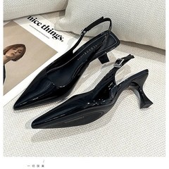 フランスの名媛風の先端の後の空のハイヒールの女性の細いと羊の皮の包頭のサンダルの2025年の春夏の新型の靴