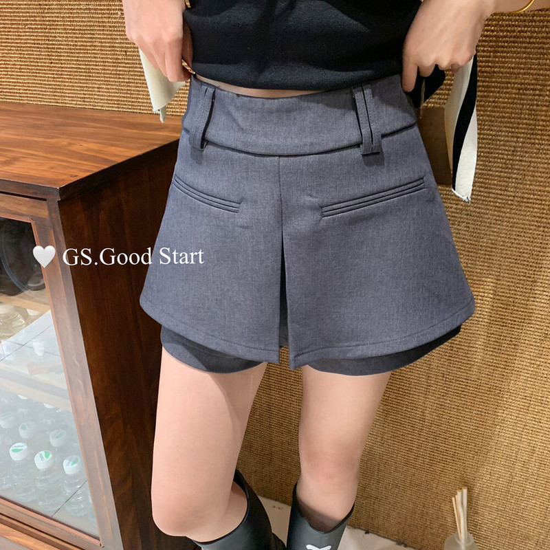 GS.GOOD START档口开爆显瘦遮胯一绝气质百搭A字西装裙裤休闲短裤|undefined