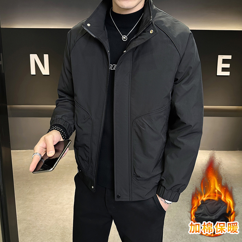 高档男士外套春秋季2025新款帅气休闲立领夹克衫男装青年上衣棉衣