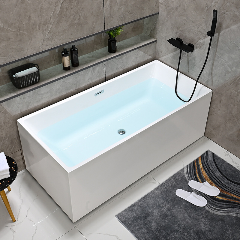 Wholesale Bathtub Acrylic Home Adult Thin Edge Independent Seamless One Square Hotel Engineering Simple Bathtub