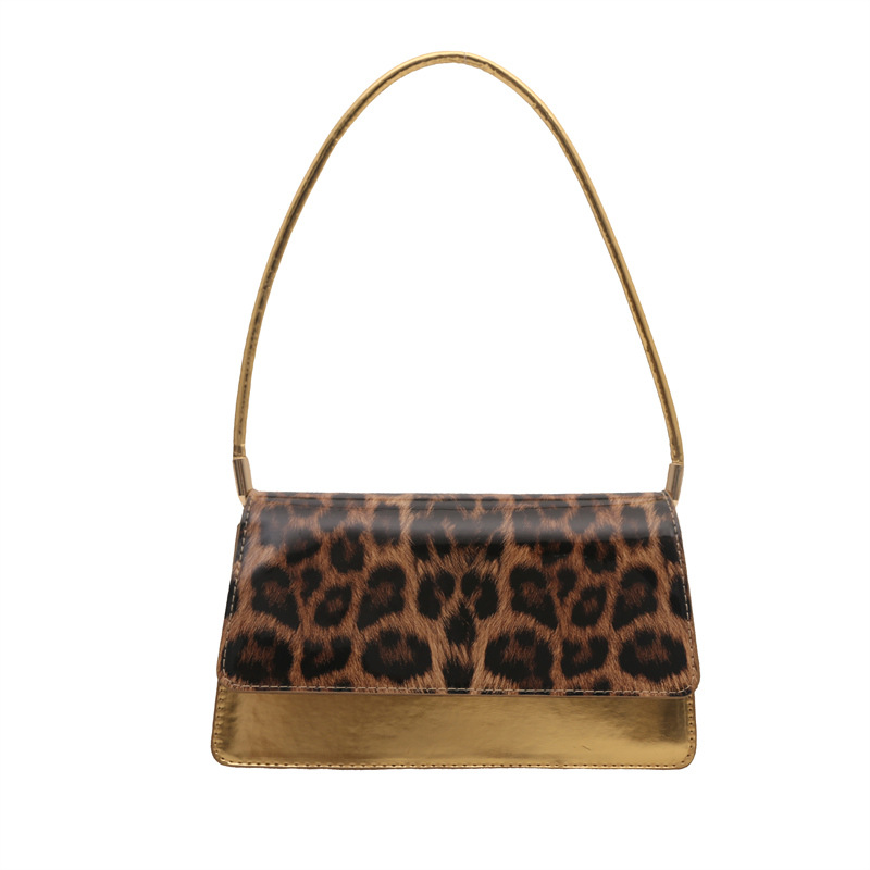 2024 moda nuevo estilo textura simple estampado de leopardo axila bolso cuadrado pequeño de mensajero portátil hombro axila bolso femenino