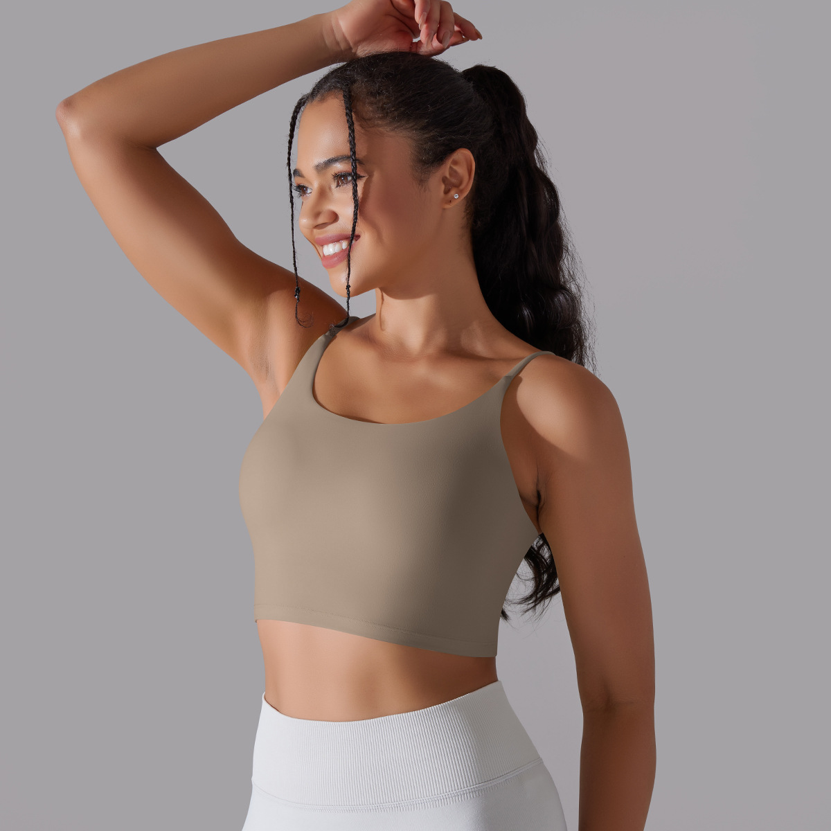 Simple Style Solid Color Nylon Cotton Blend U Neck Active Tops Vest display picture 63