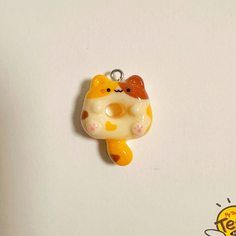 猫咪甜甜圈树脂吊坠diy首饰项链手链耳坠挂件钥匙扣创意礼品配件|undefined