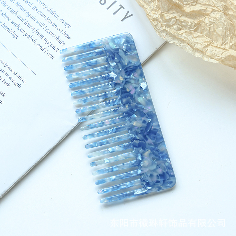 아세테이트 사각 빗 11.7cm 판타지 블루