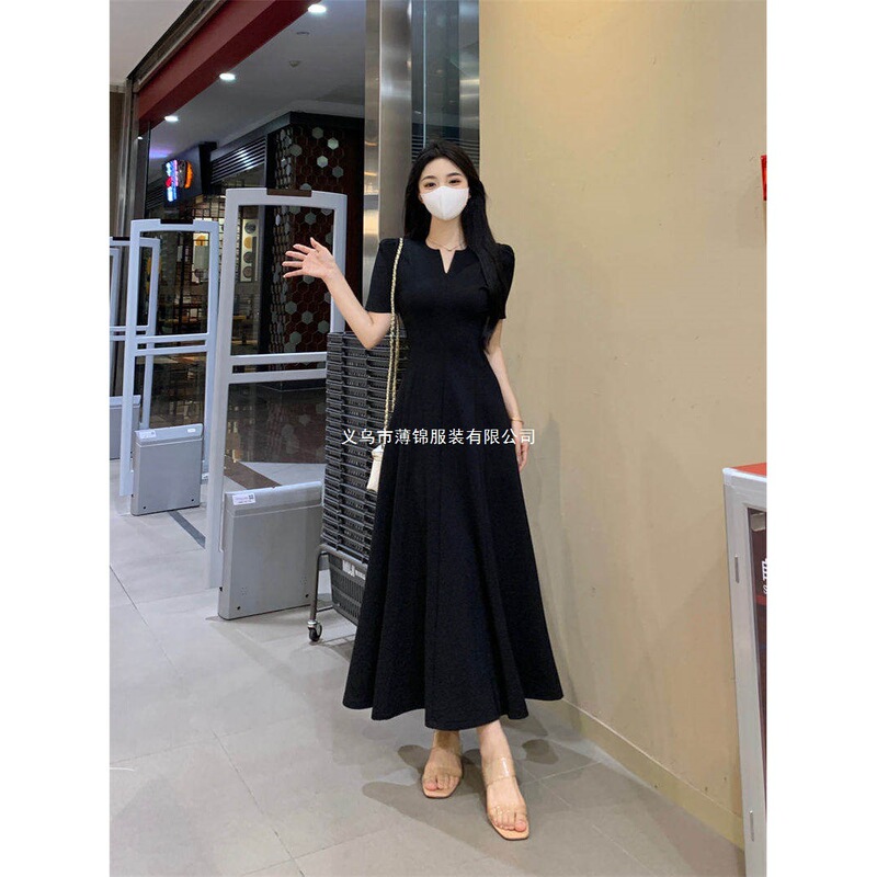 Plus-Size Hepburn-Style Black Dress for Women, 2026 Summer New Model, Elegant Socialite Goddess High-End Long Dress Plus-Size Hepburn-Style Black Dress for Women, 2026 Summer New Model, Elegant Socialite Goddess High-End Long Dress