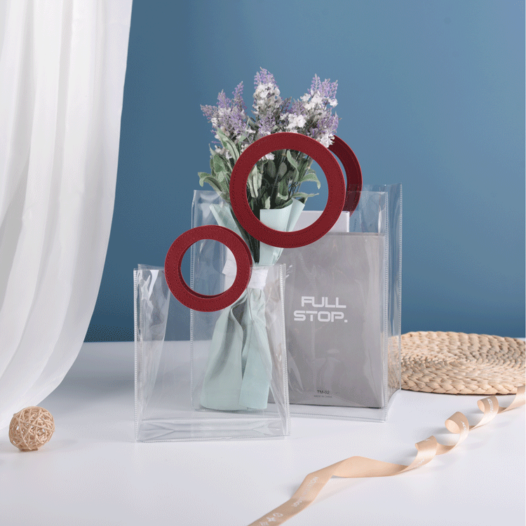 现货透明礼物包装袋圣诞节塑料袋pvc手提袋 婚礼喜糖袋礼品袋批发