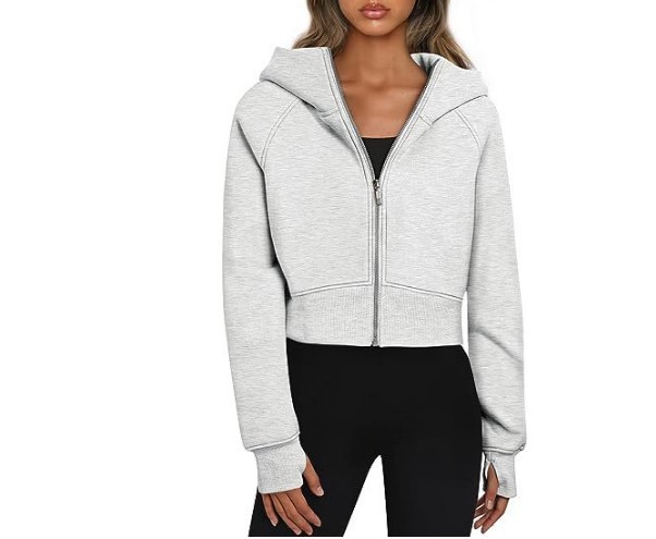 Hoodie Tops Type Women's Streetwear Solid Color Zipper Zipper Hoodie