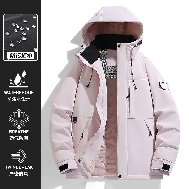 Factory direct sale 2026 new outdoor windproof waterproof graphene warm hooded thin cotton jacket for couples