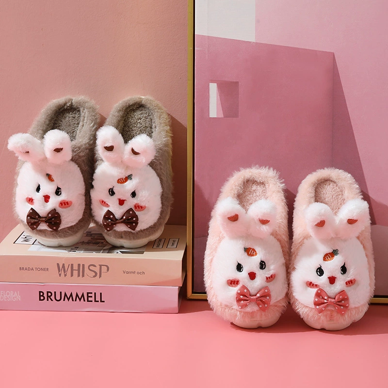 Детские теплые пушистые slippers мультяшные, демисезонная обувь для мальчиков на платформе, для подростков