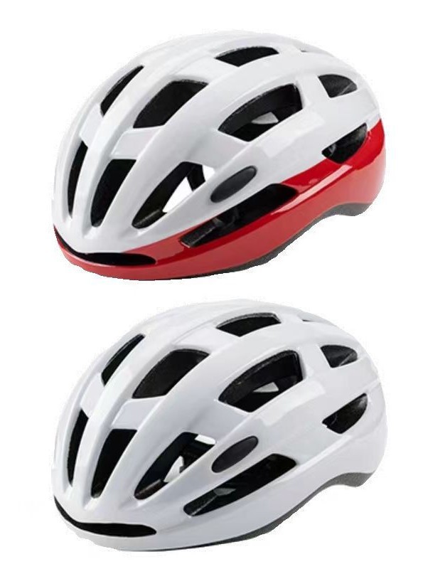 Casco de bicicleta transfronteriza con lámpara integral formado unidireccional equipo de casco de seguridad ligero transpirable de carretera de montaña