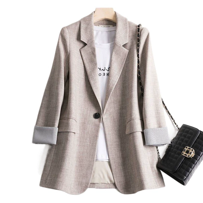 Модный женский блейзер в корейском стиле, весна-осень 2025, новый свободный повседневный универсальный маленький костюм