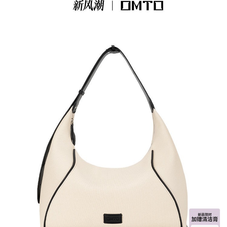 OMTO Oat Hobo Underarm Bag 2024 New Imitation Canvas Crossbody Bag Women's High-end Sense Large Capacity Bag Casual