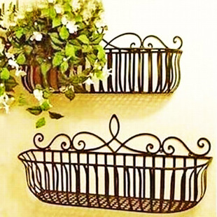 New European-Style Balcony Wall-Mounted Flower Rack Living Room Iron Flower Pot Rack Hanging Hanging Orchid Green Radish Rack Wall-Mounted