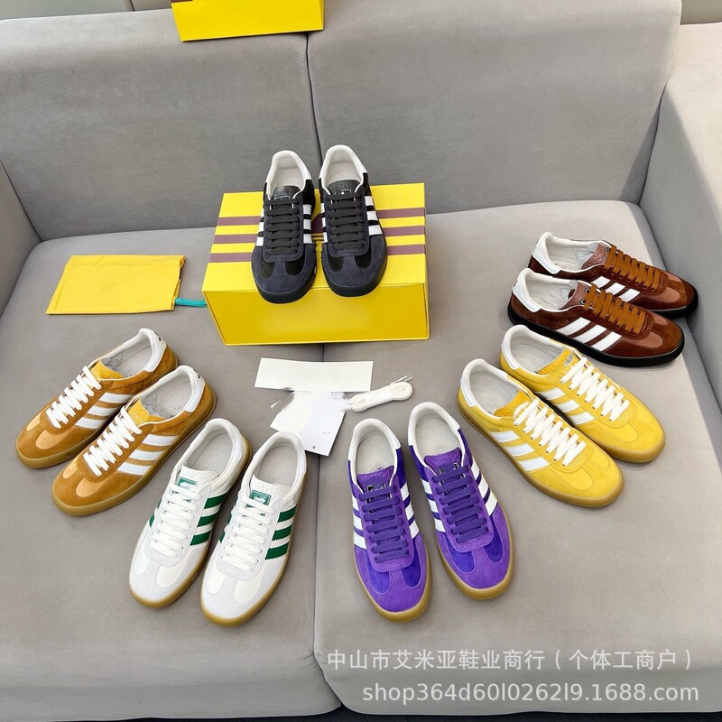 Factory Wholesale Genuine Leather Women's Shoes Top g Brand Adidas Collaboration Men's and Women's Couple Style Casual Sneakers
