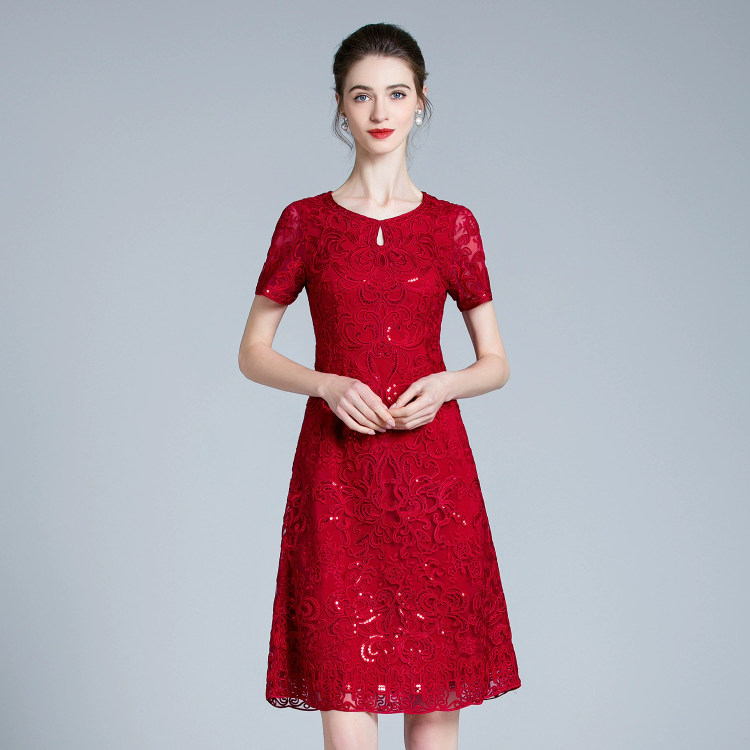 2023 летняя новая свадебная мама с коротким рукавом, пять цветов, можно выбрать Счастливое Платье тещи больших размеров оптом