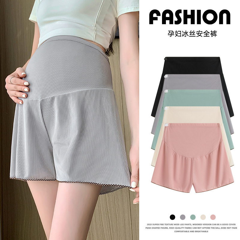 Maternity Safety Shorts, Summer Thin Style, Casual Loose Fit, Large Size, Fashionable Base Shorts for Outerwear
