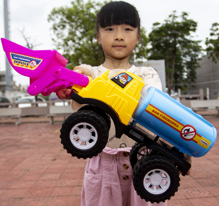 Excavadora de vehículo de ingeniería multifuncional para niños de comercio exterior, coche de juguete deslizante inercial de gran tamaño, suministro de fabricante de playa