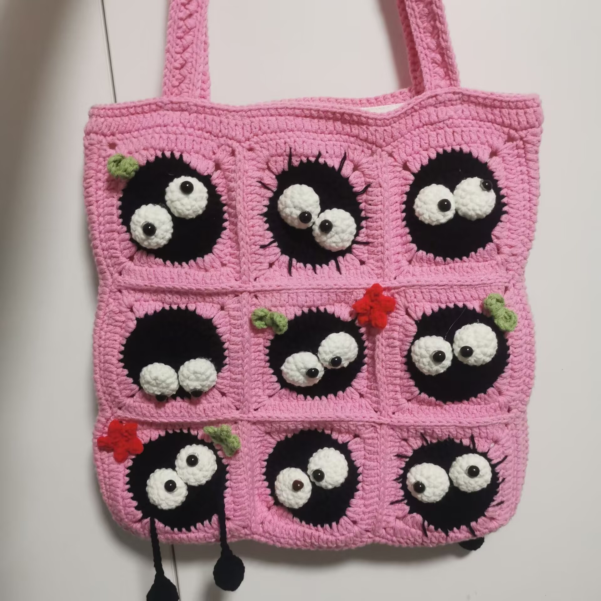 Estilo elegante Sheffield línea gancho tejido gran bolso de fresa bolso de teléfono móvil regalo de vacaciones de la familia hecha a mano