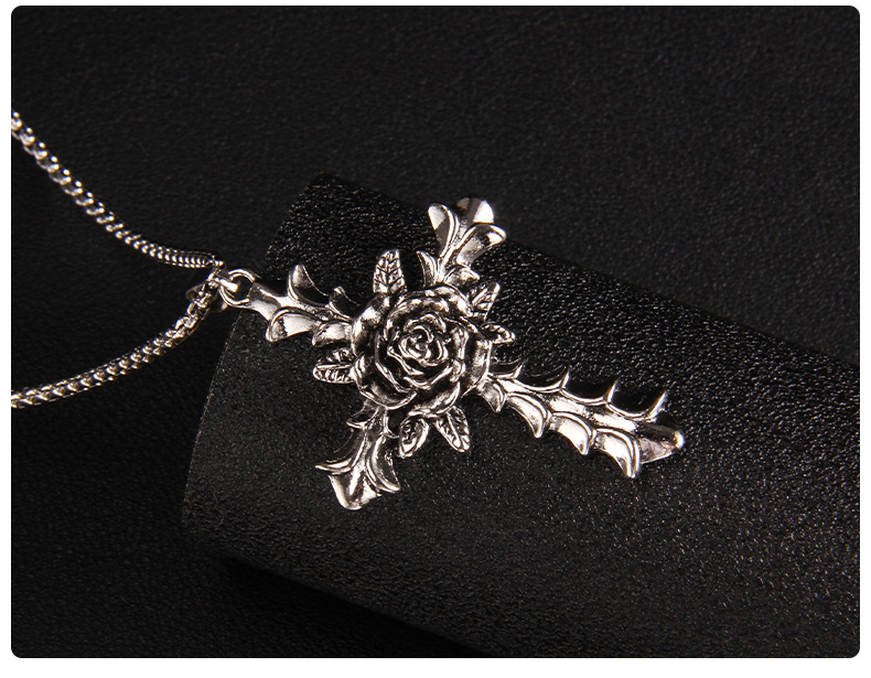 Fashion Cross Stainless Steel Plating Pendant Necklace 1 Piece