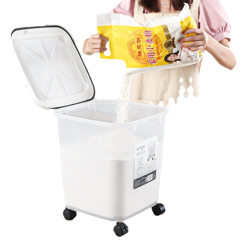 Calidad alimentaria 50kg tanque de almacenamiento de harina hogar sellado cubo de arroz a prueba de insectos contenedor a prueba de humedad poner fideos de arroz artefacto de almacenamiento