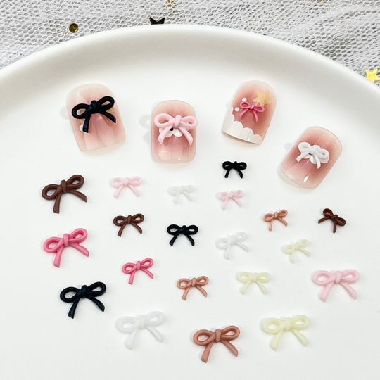Internet Celebrous Mini Bow Nail Art Accessories All-Match Sweet Cool Wind Big small size Ribbon Tie Diy Wear Armor Accessories