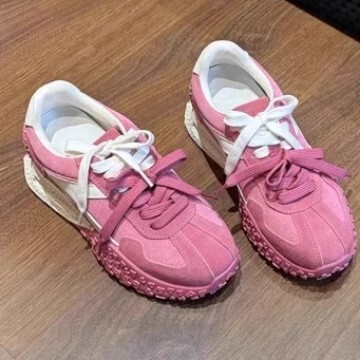 Hong Kong Style Raspberry Pink Height Increasing Forrest Gump Shoes 2025 New Style Small Thick Sole German Training Shoes Spring and Autumn Fashion Casual Shoes