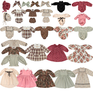 in stock 24 autumn and winter new bebe collection children's dress long sleeve girl's top climbing clothes baby suit
