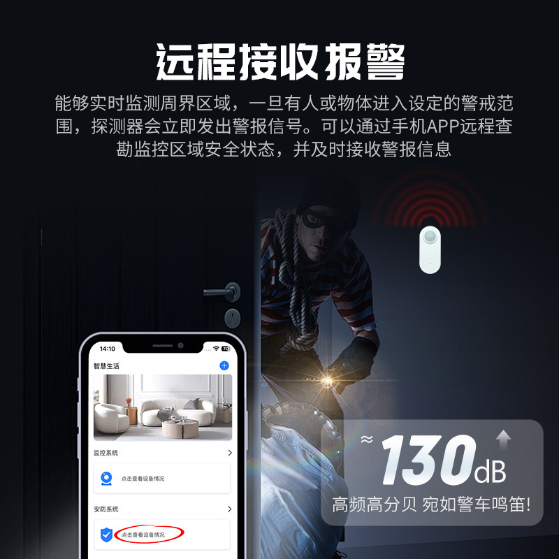 カスタマイズされた wifi 赤外線誘導検出器 24ghz 人体侵入誘導赤外線警報アプリリモート監視|undefined