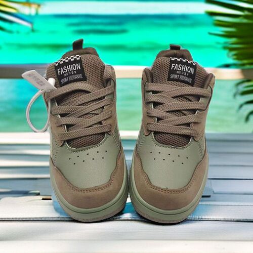 Brown and Green Retro Board Shoes for Women, Unique Color Blocking, Trendy, Designer Training Shoes for Women, Chic Hong Kong Style, Couple's Casual Sports Skate Shoes