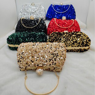 2025 New Sequin Box Type Dinner Bag Gold Banquet Bag Evening Bag Dress Bag Party Bag Prom Hand
