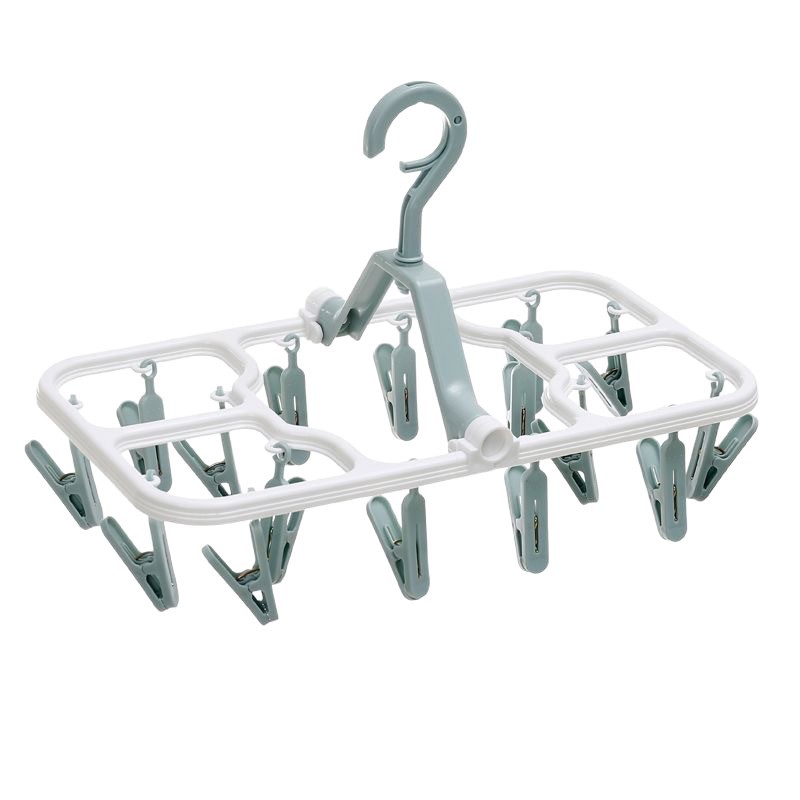 16 percha de secado plegable ropa interior calcetines clip con clip de secado de plástico antideslizante a prueba de viento