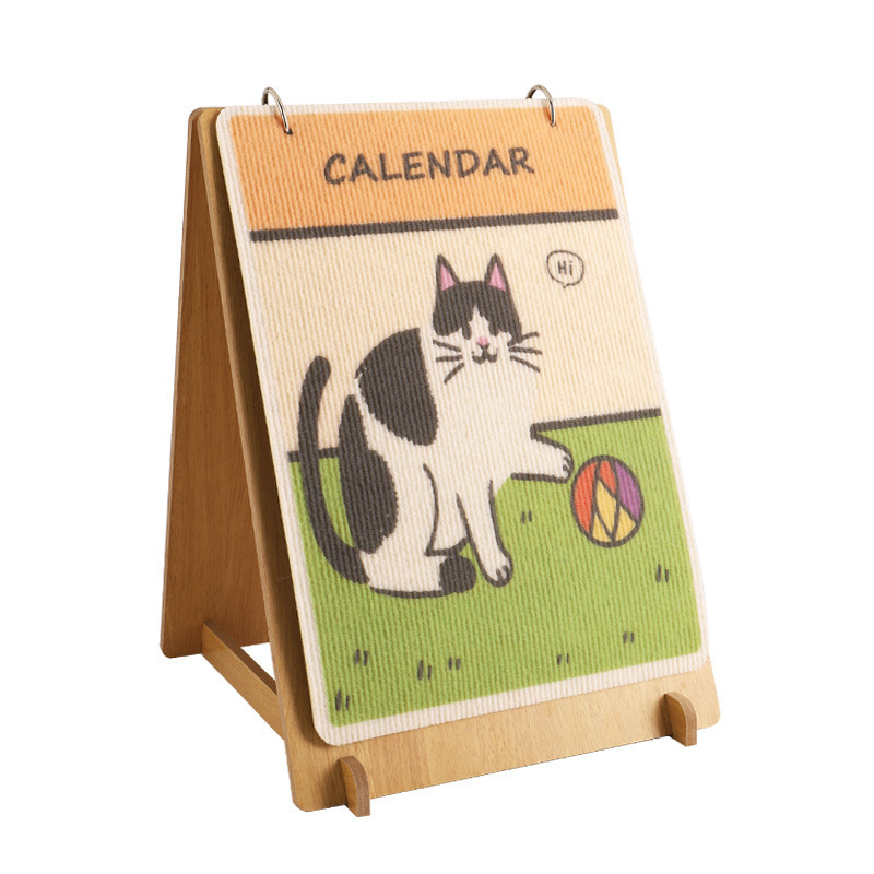 カレンダー 猫の爪とぎボード 垂直卓上カレンダー 猫の爪とぎボード 耐摩耗性と脱落防止 猫の爪デバイス 壁に取り外し可能 面白い猫遊び|undefined