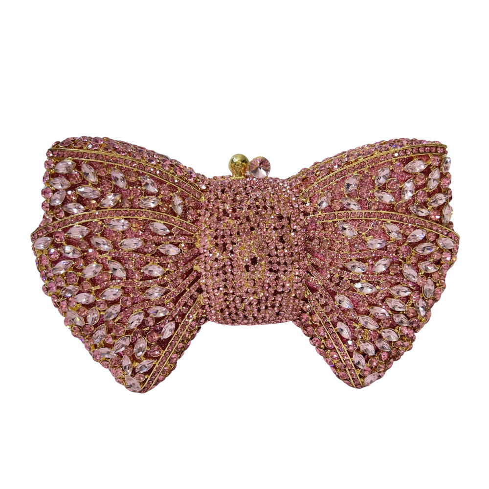 Bolsas de cena de arco con diamantes de arco nuevo embrague duro
