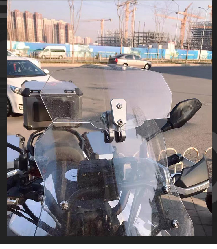 Motorcycle universal modified small windshield retrofit plus high-profile lifting windshield anti-kite line anti-cutting accessories