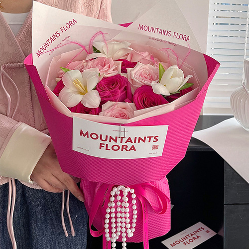 Floral Pointed Pattern Paper Series Bow Flower Paper 3D Solid Color Romantic Instagram Style Flower Arrangement Flower Art Factory Direct Sale