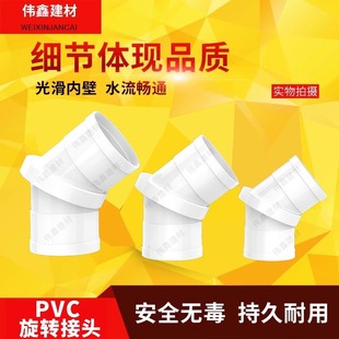 PVC�f��ֱ��360���D���^0-45�ȹܹ���ˮ�ܼ������50 75 110 160