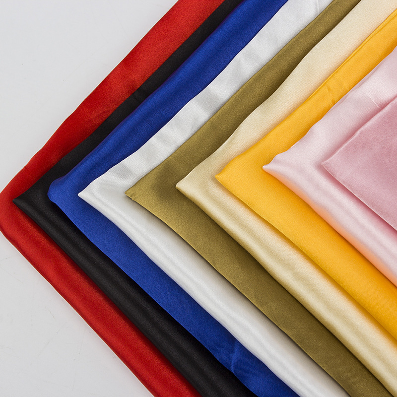 Manufacturers supply artificial silk thickened glossy satin fabric performance clothing hanfu dress satin shopping bag fabric