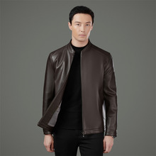 2025年冬季高端男装真皮皮衣外套中年爸爸绵羊皮商务休闲保暖上衣