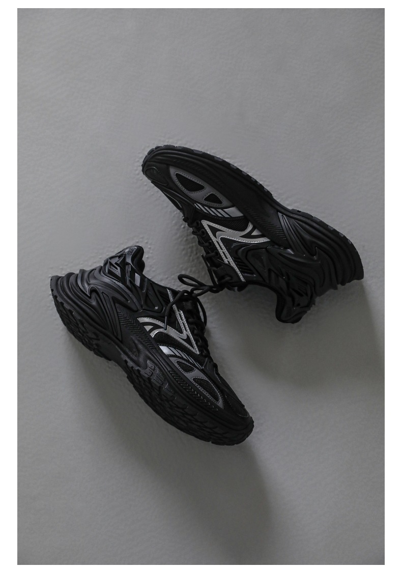 Men's Thick-soled Height-increasing Mesh Running Sneakers_voghion.com