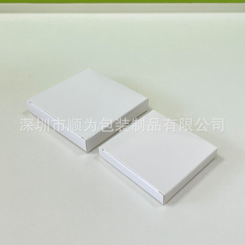 现货跨境电商扁平白盒子正方形扁白盒出口产品木制品包装盒白纸盒