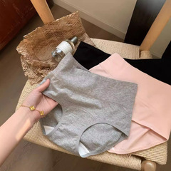 純綿ハイウエストショーツ 女性用 全綿シームレス 通気性抜群 ロング丈 抗菌クロッチ 腹部を引き締めヒップアップ 無地 オールシーズン対応